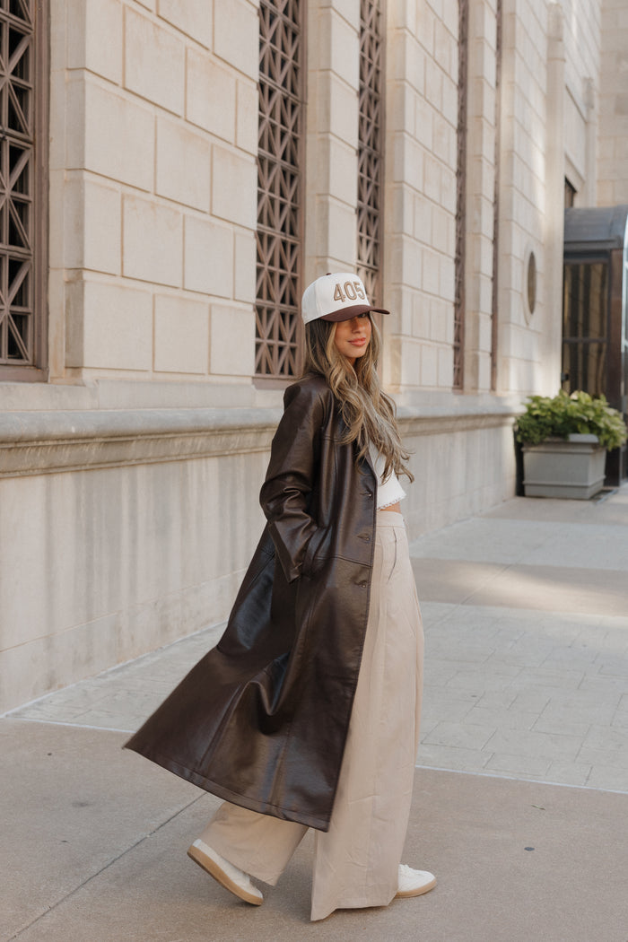 ellis leather trench coat