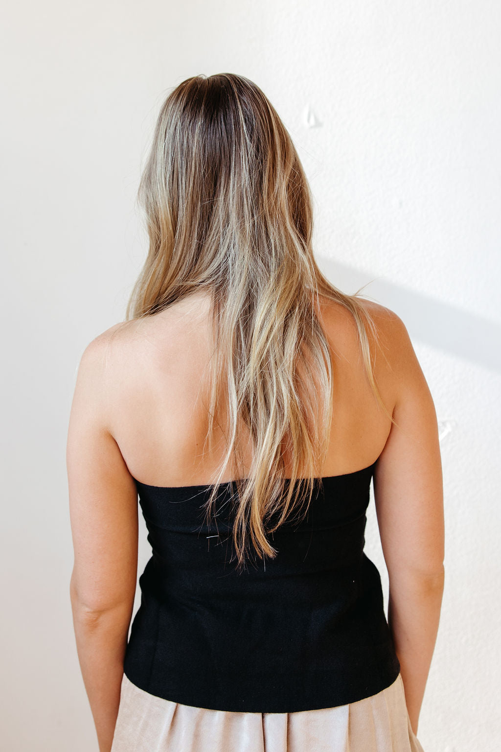 zaria strapless knit peplum top