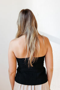 zaria strapless knit peplum top