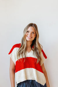 megan sleeveless striped sweater