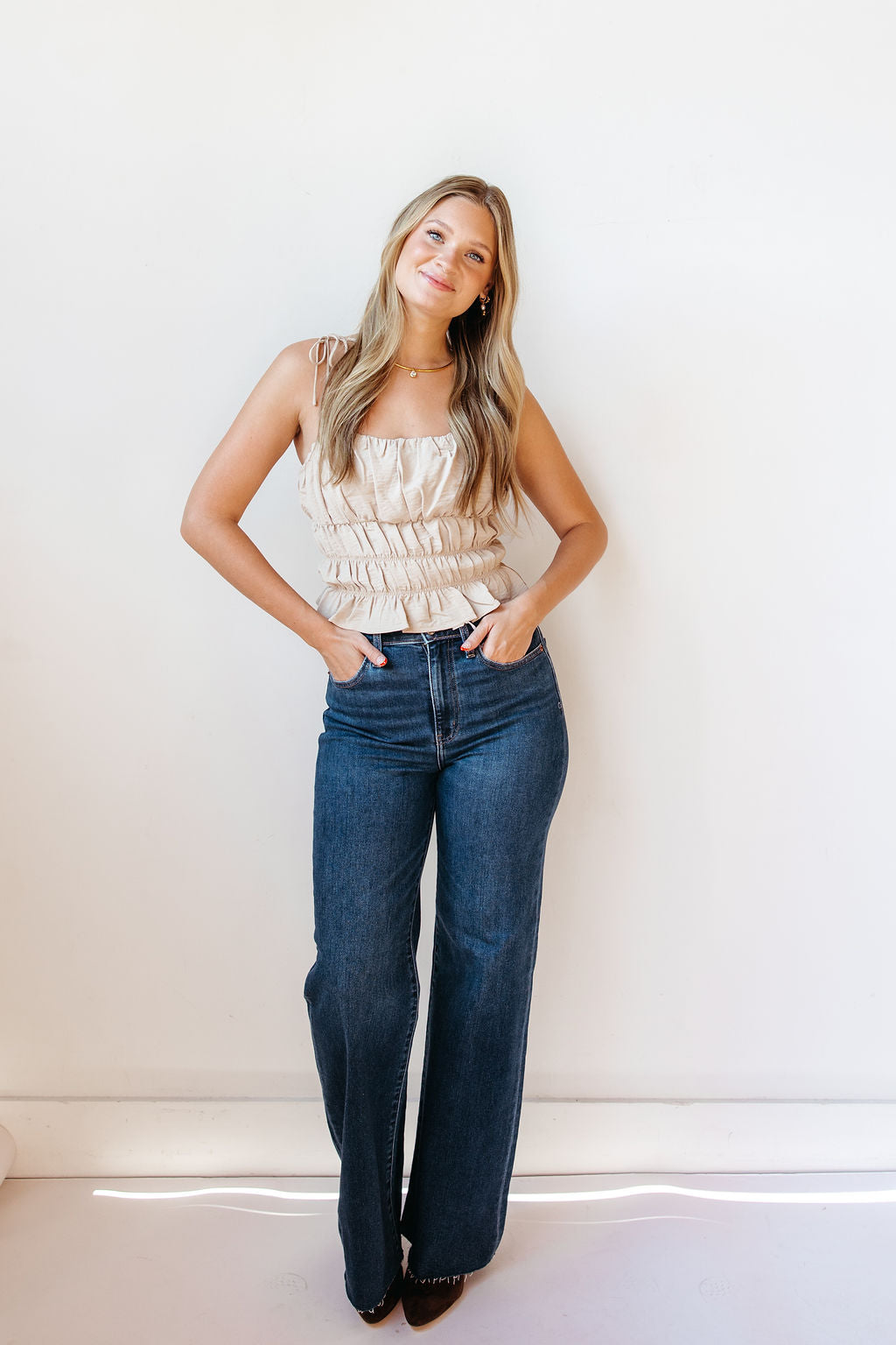 clare tiered ruched top