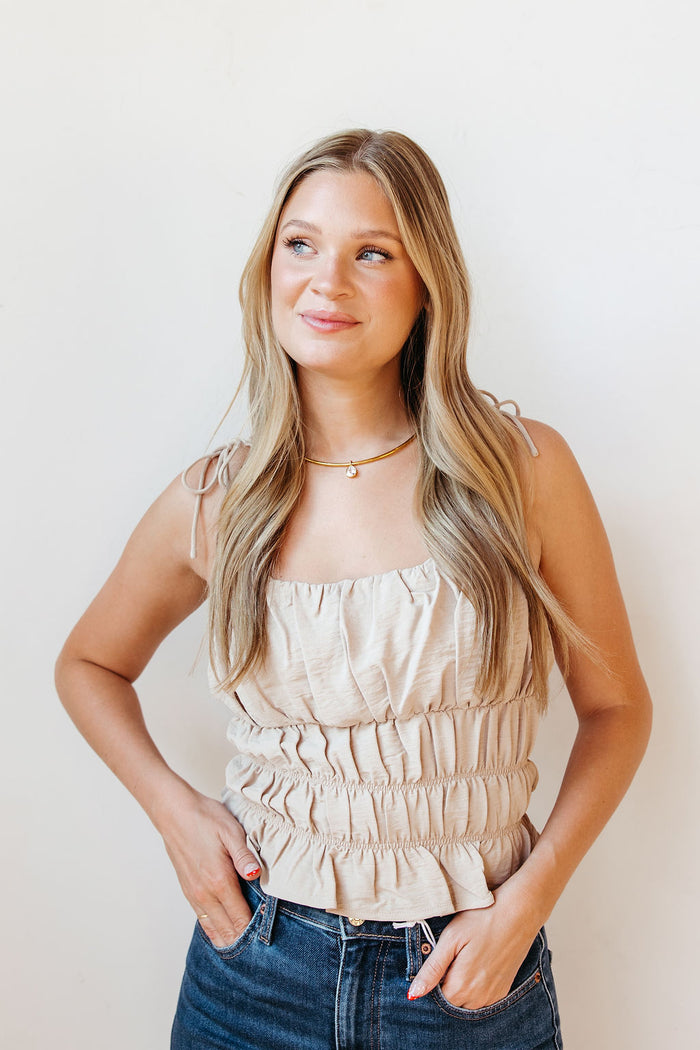 clare tiered ruched top