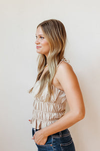 clare tiered ruched top