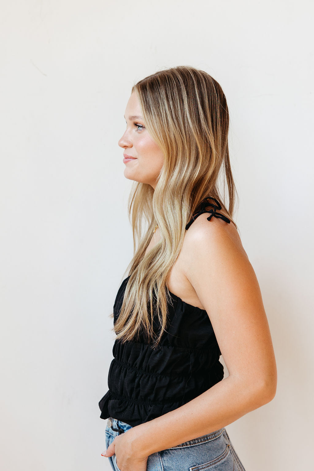 clare tiered ruched top