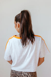 cece contrast trim cropped tee