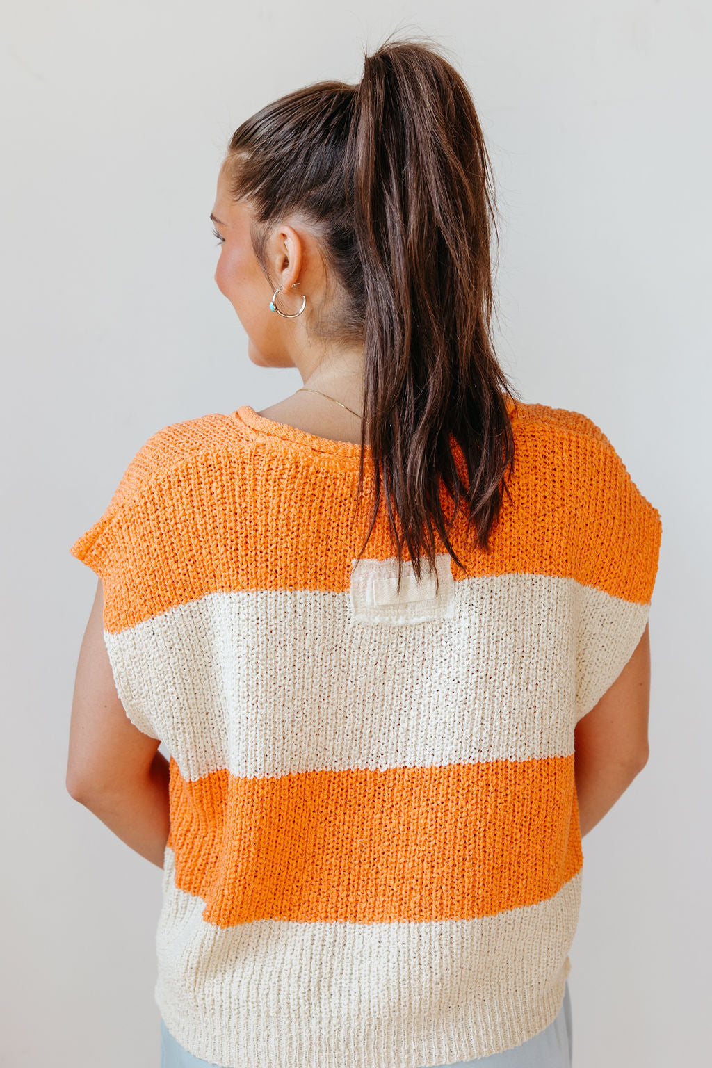 megan sleeveless striped sweater