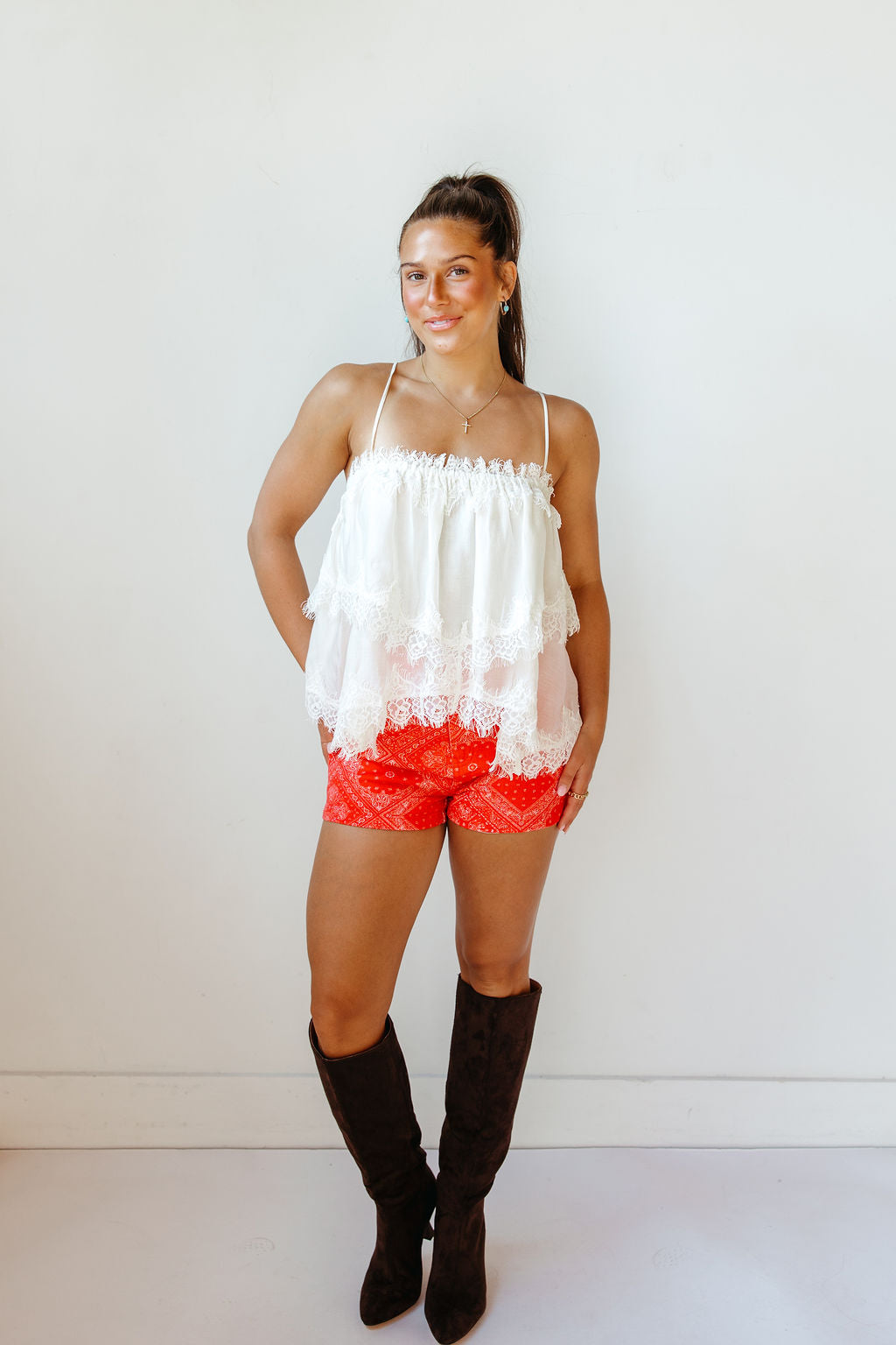 lysa bandana printed shorts