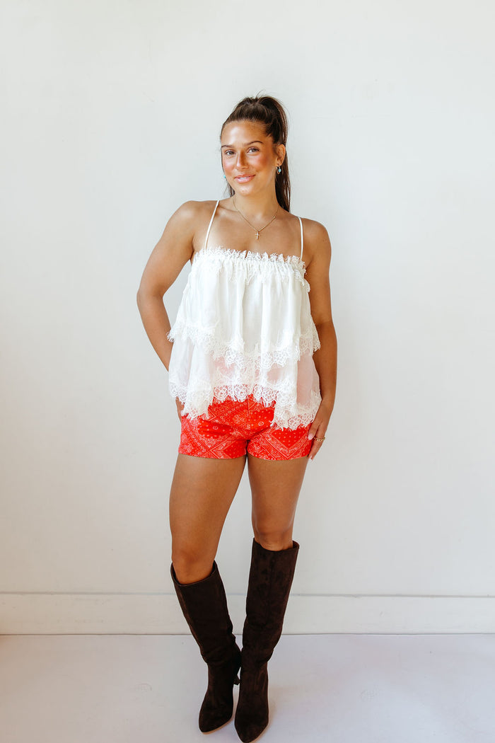 wren lace tiered top