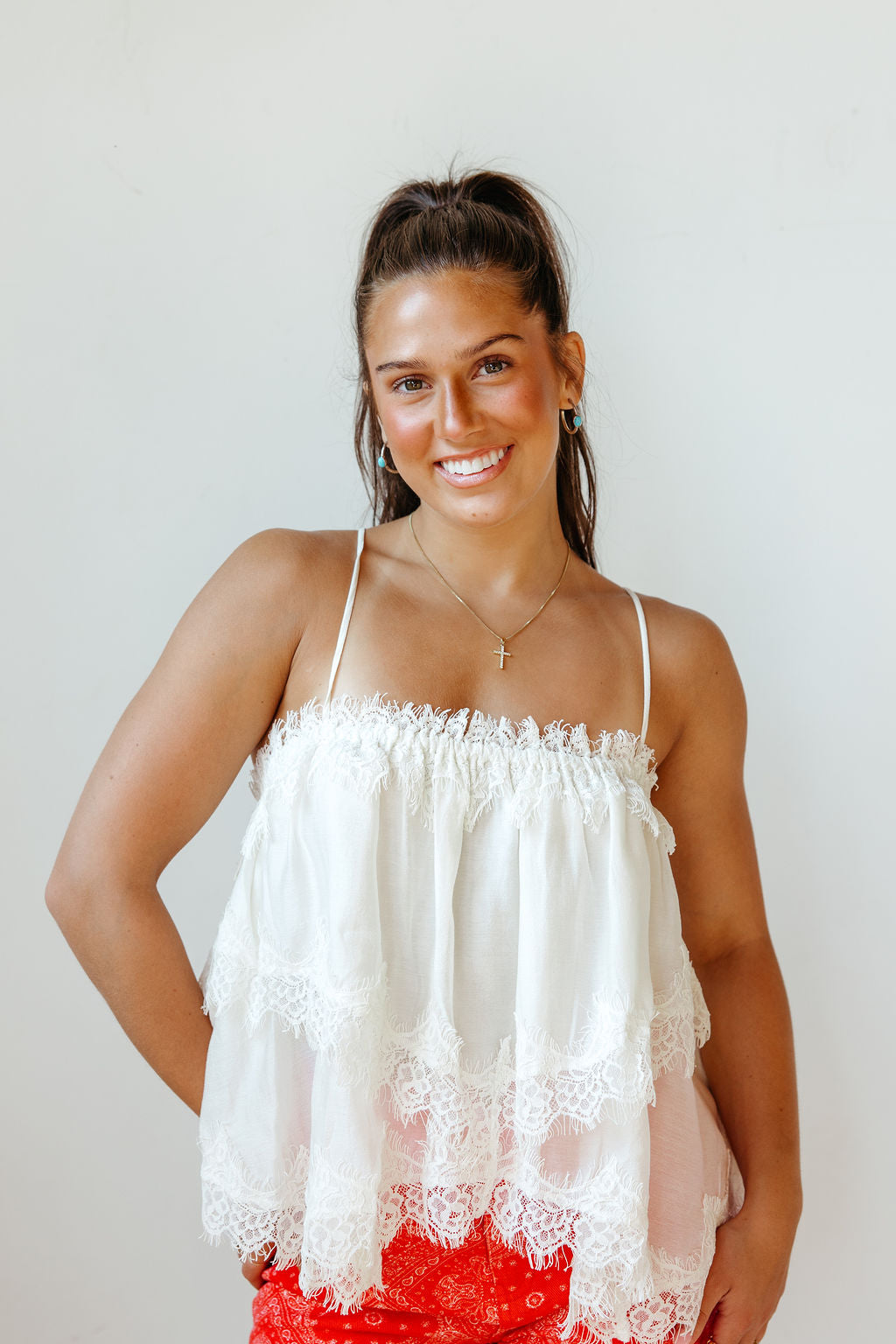 wren lace tiered top