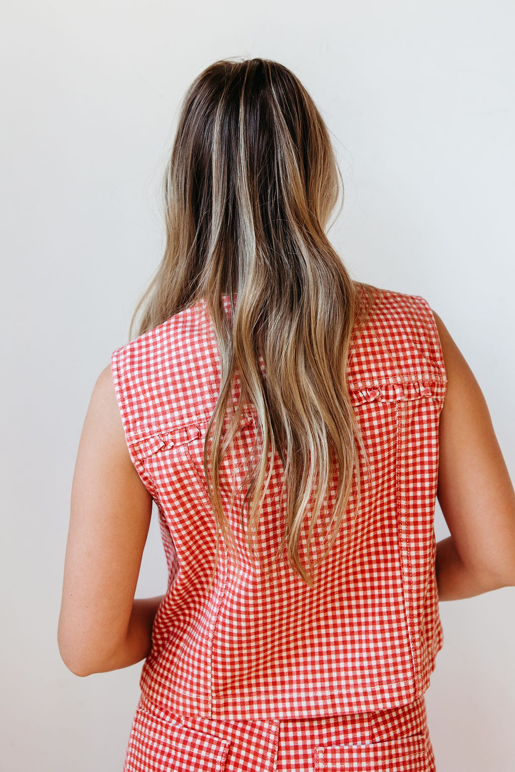 lara gingham vest