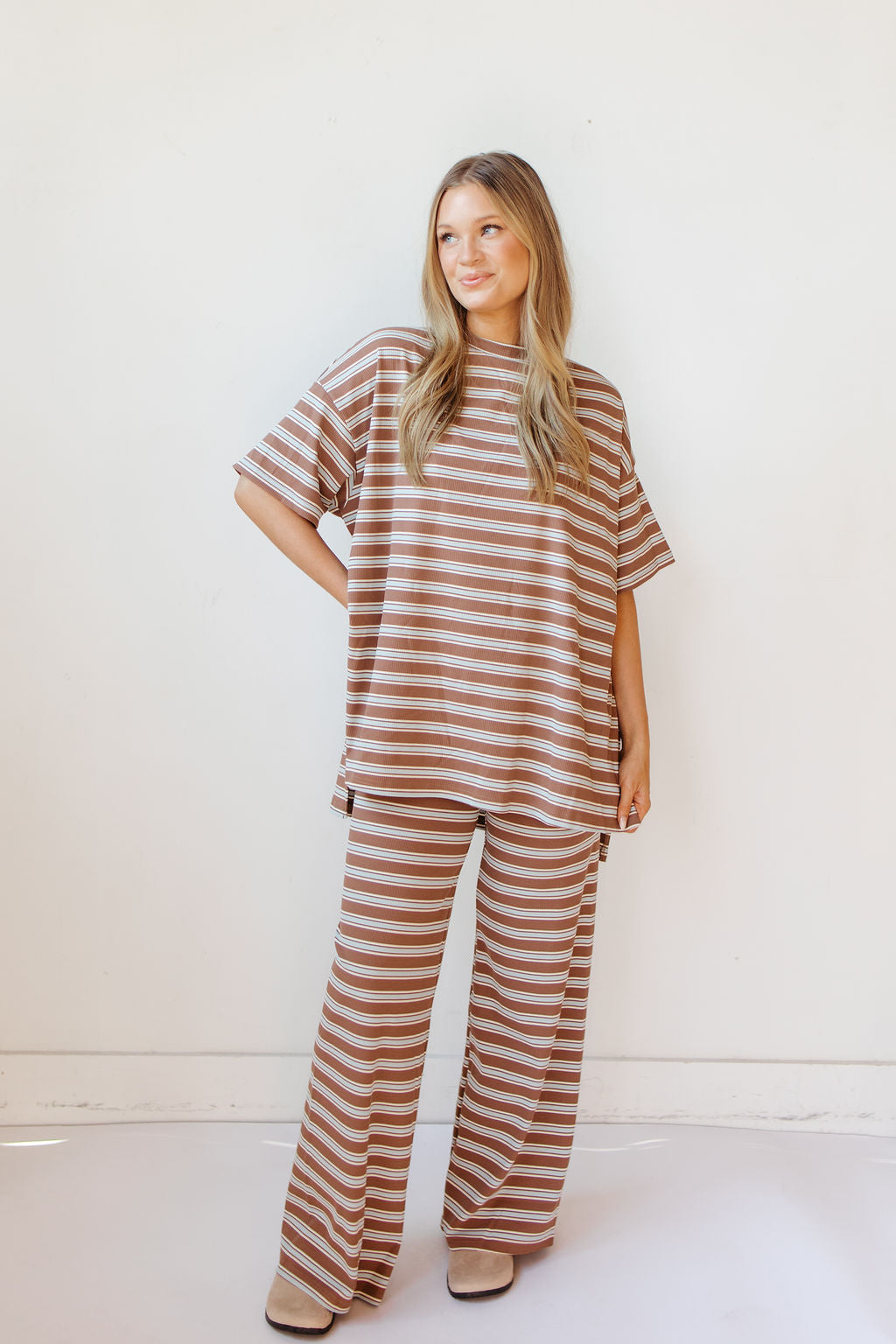 signature stripe you are loved pant set