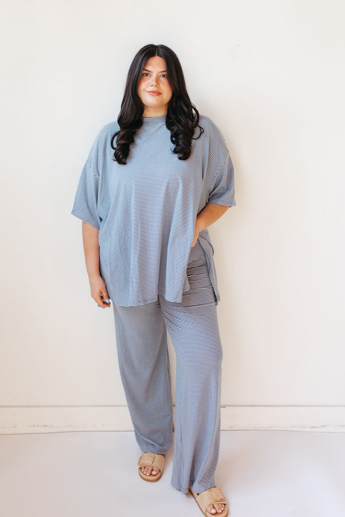 simple stripe you are loved pant set