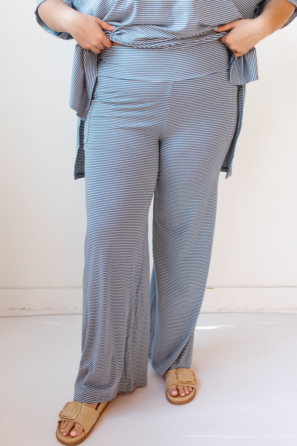 simple stripe you are loved pant set