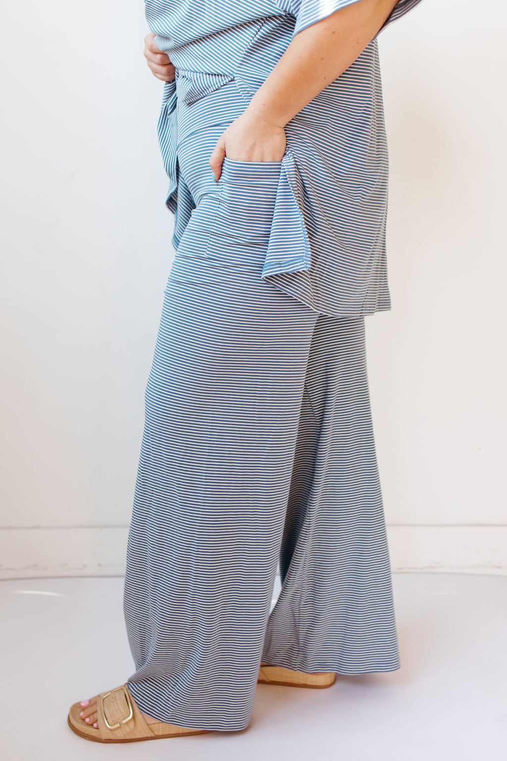 simple stripe you are loved pant set
