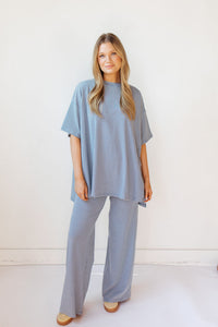 simple stripe you are loved pant set
