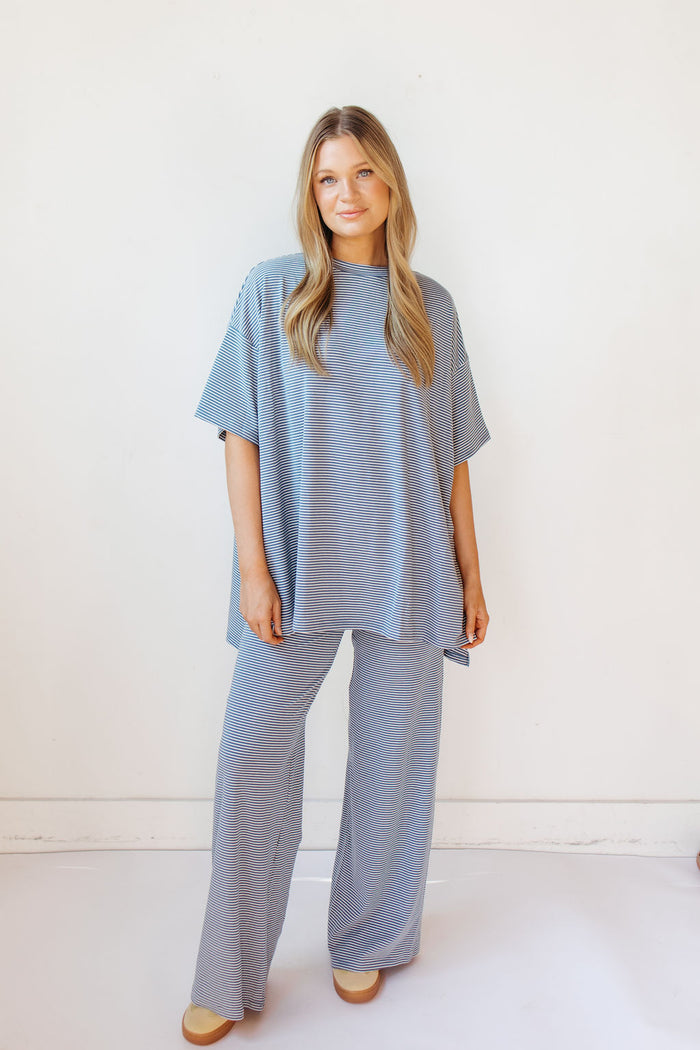 simple stripe you are loved pant set