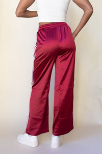 mode, merlot elegance silk pants