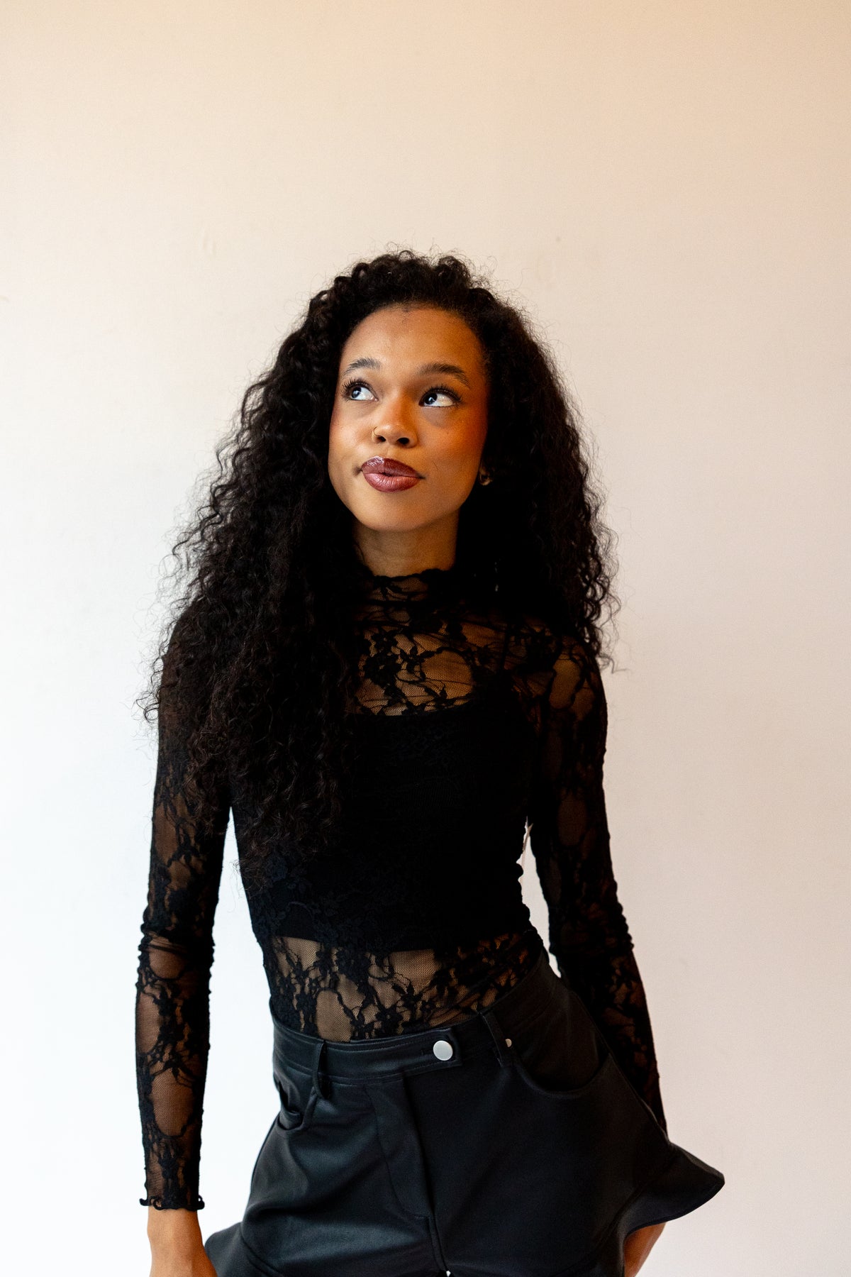 remi mesh lace top