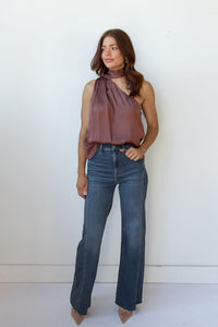 mode, far out with seaming high rise wide leg