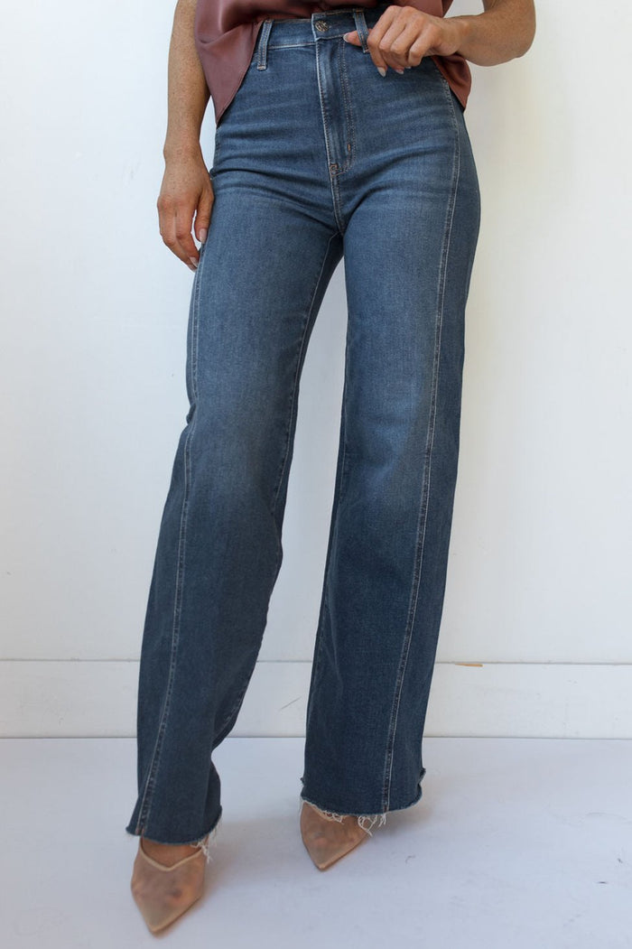 mode, far out with seaming high rise wide leg