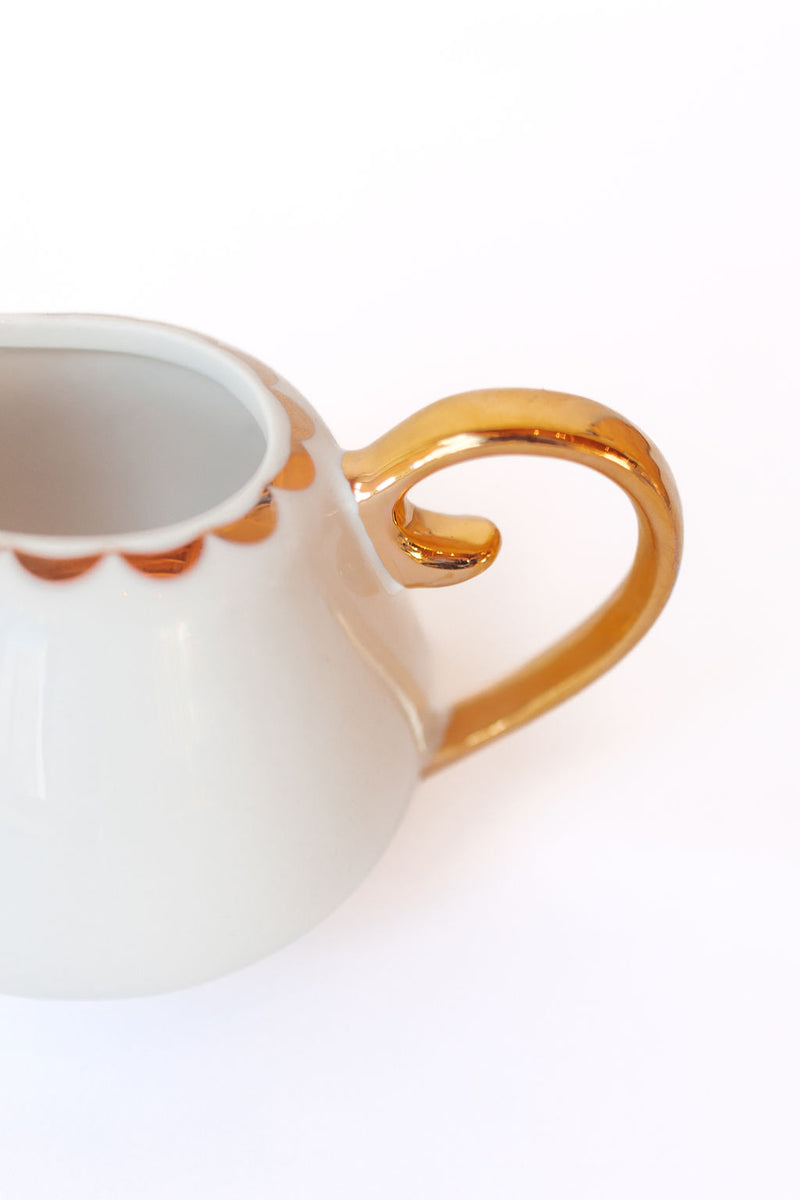 scalloped vintage creamer vase