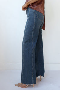 mode, far out with seaming high rise wide leg