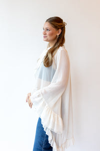 angel sheer ruffle blouse