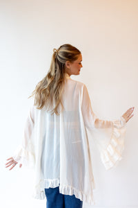 angel sheer ruffle blouse