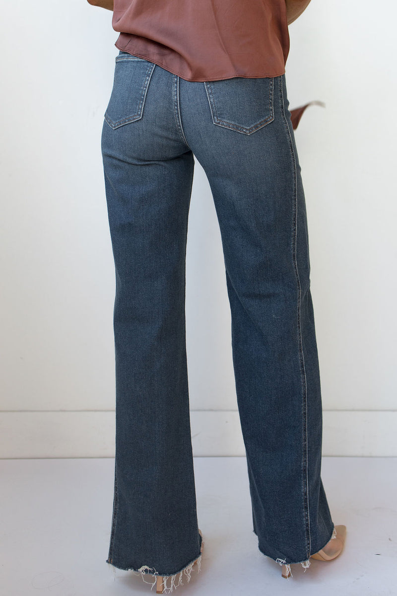 mode, far out with seaming high rise wide leg