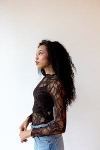 remi mesh lace top