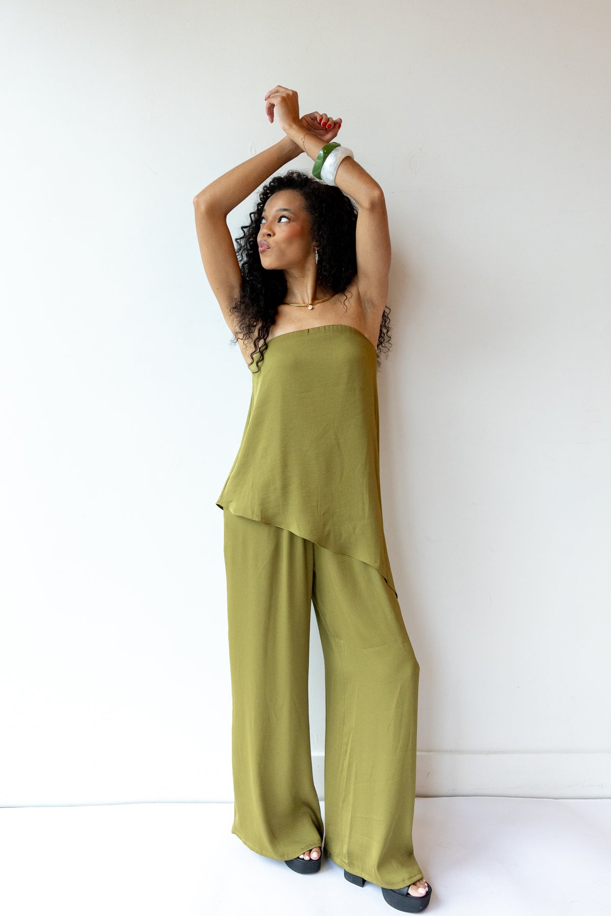 anna strapless diagonal top