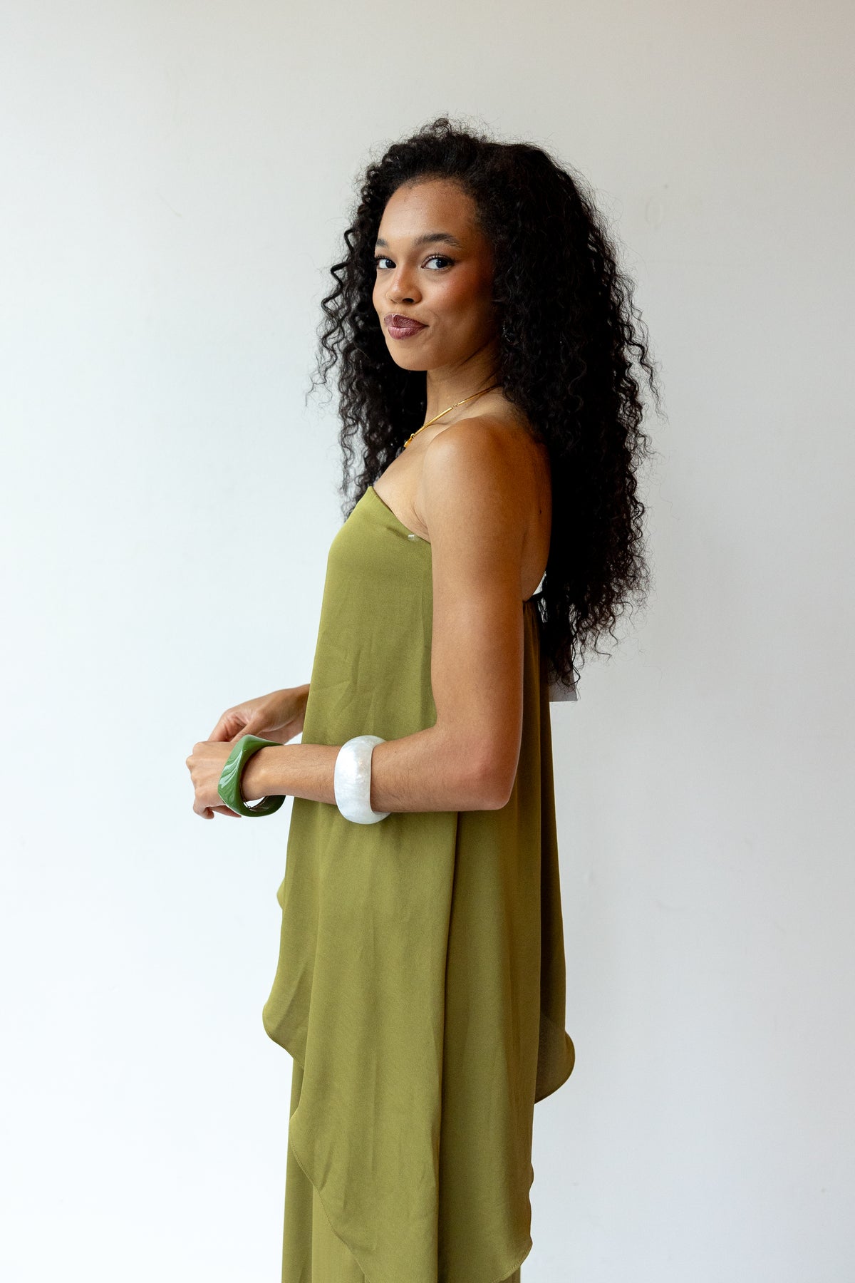 anna strapless diagonal top