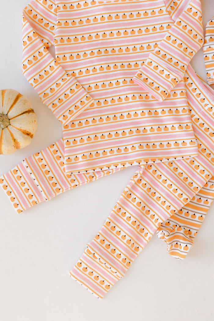 pumpkin patch striped 2 piece set