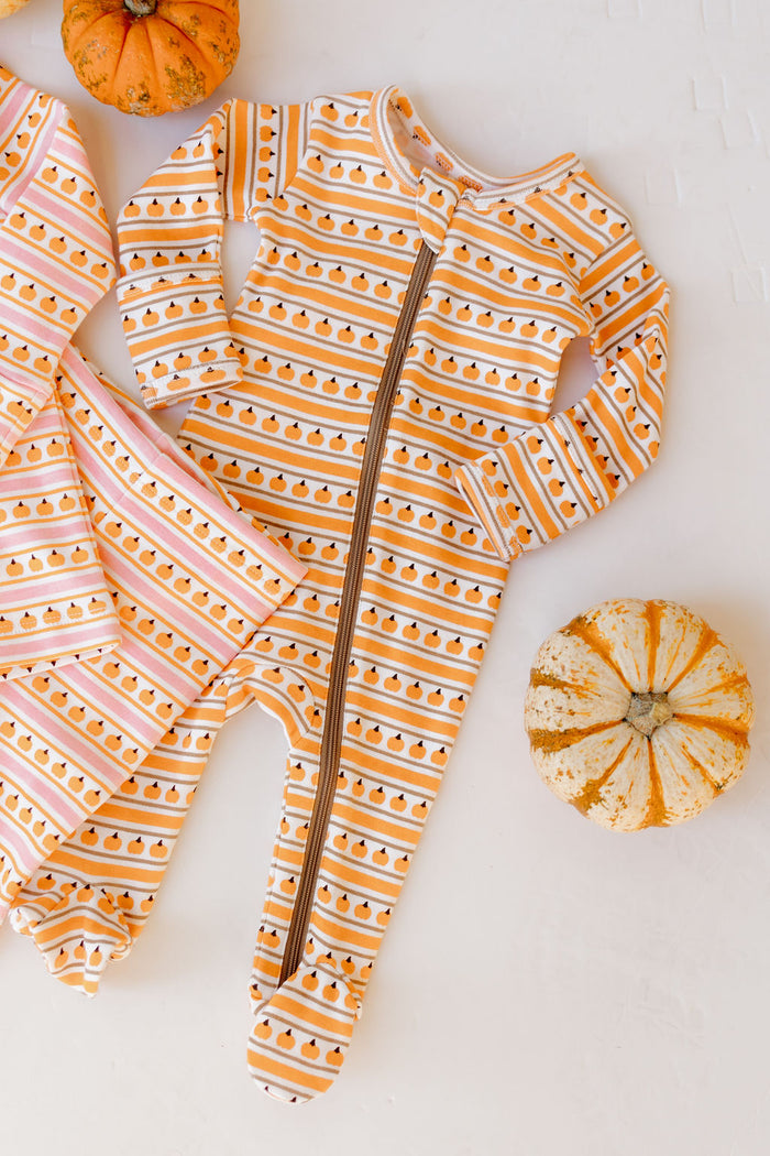 pumpkin patch footie pajamas