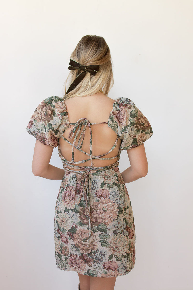 mode, floreana jacquard mini dress