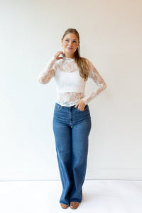 remi mesh lace top