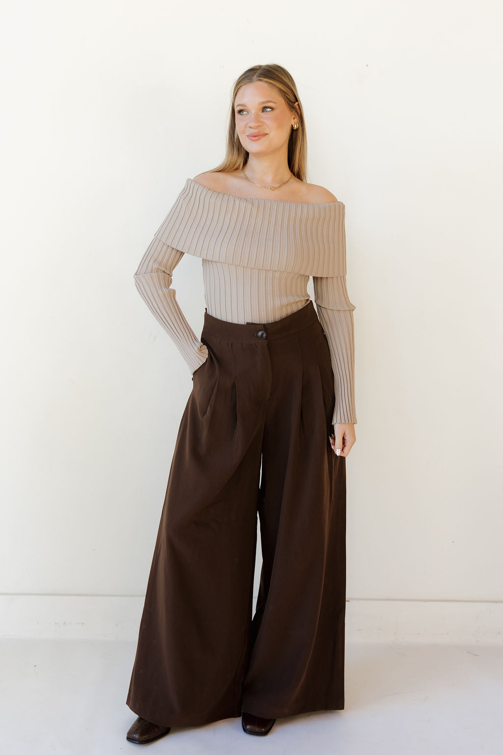 kam off the shoulder sweater