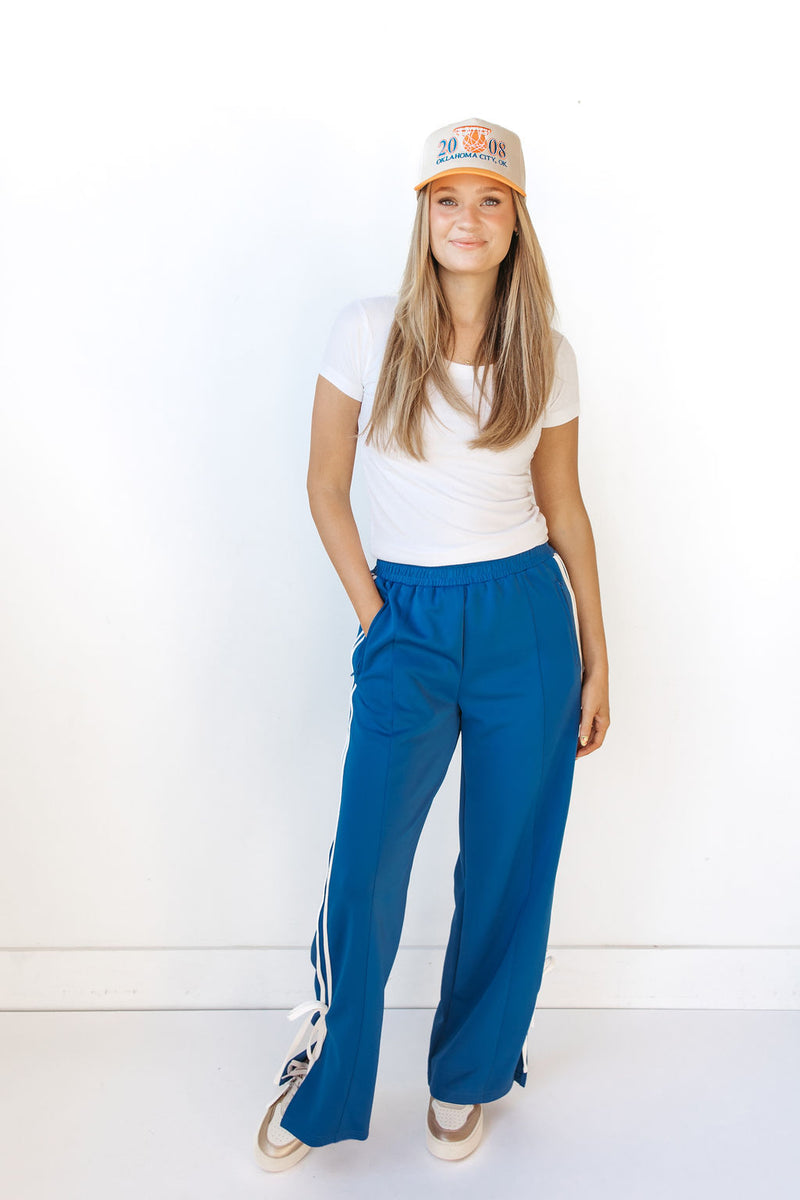 bow detailed track pants