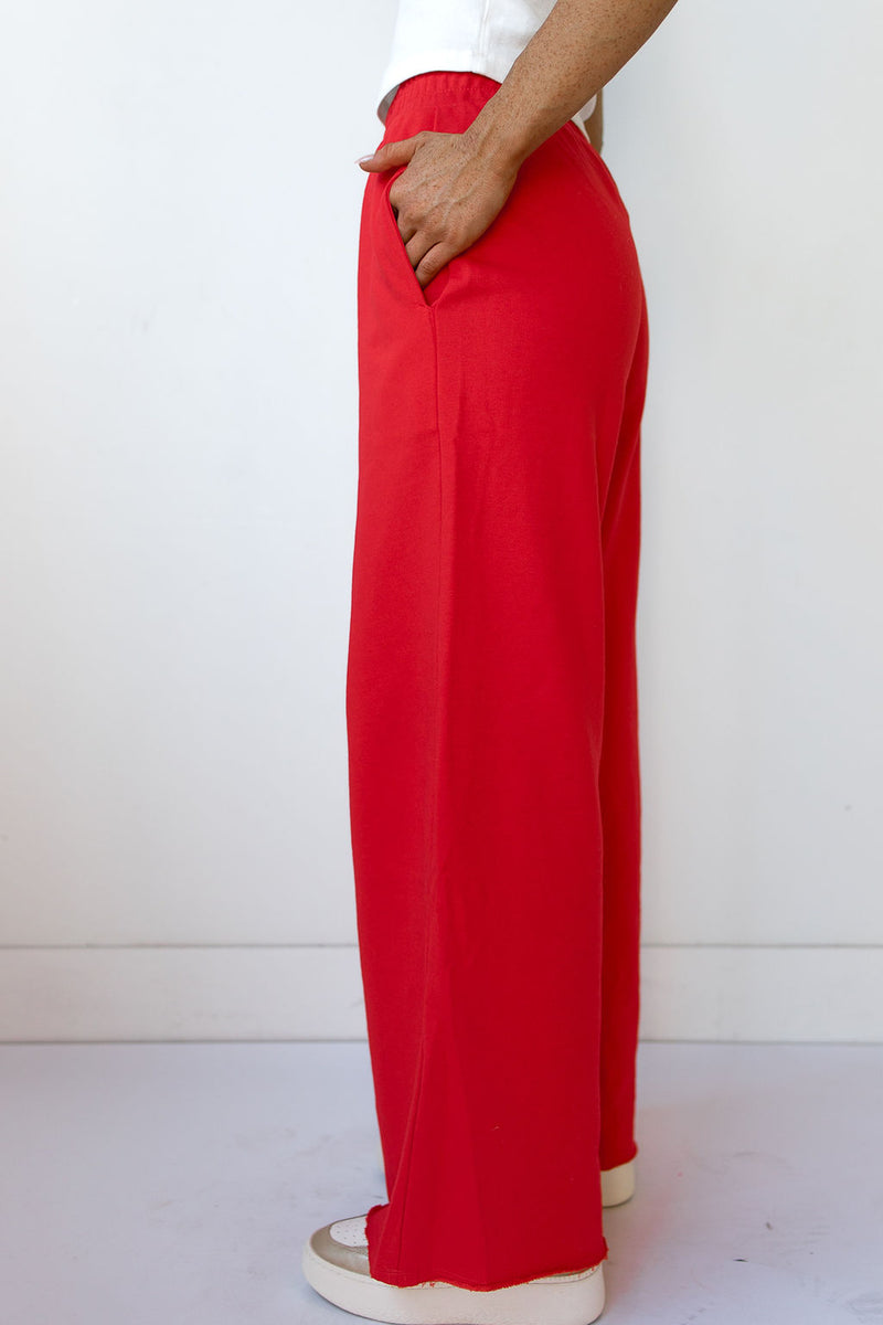 mode, wide leg sweat pants