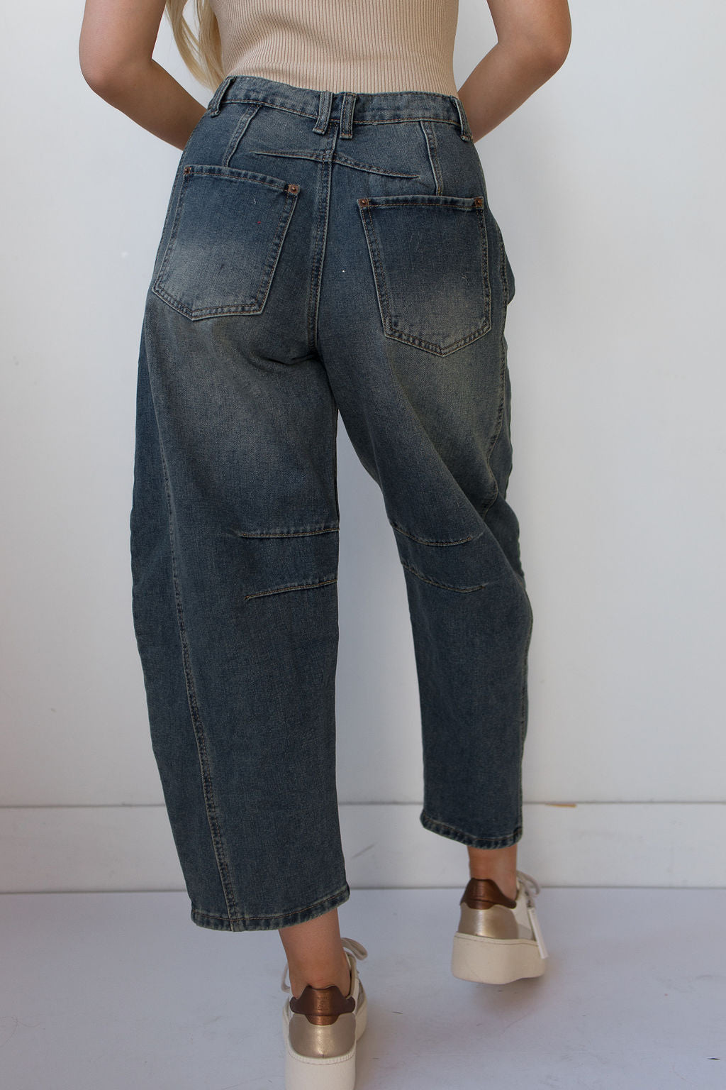 mode, essence barrel jeans