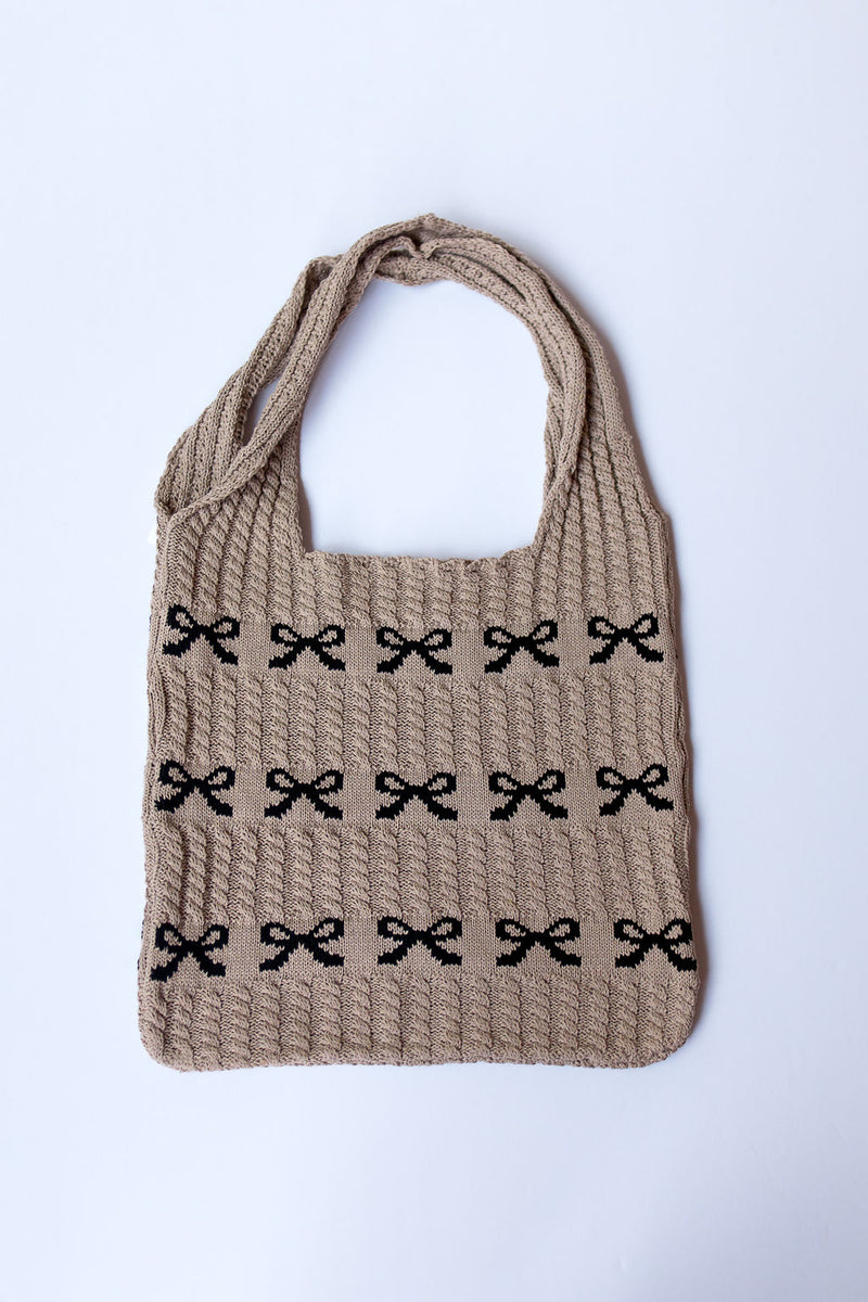 mode, bow crochet tote bag