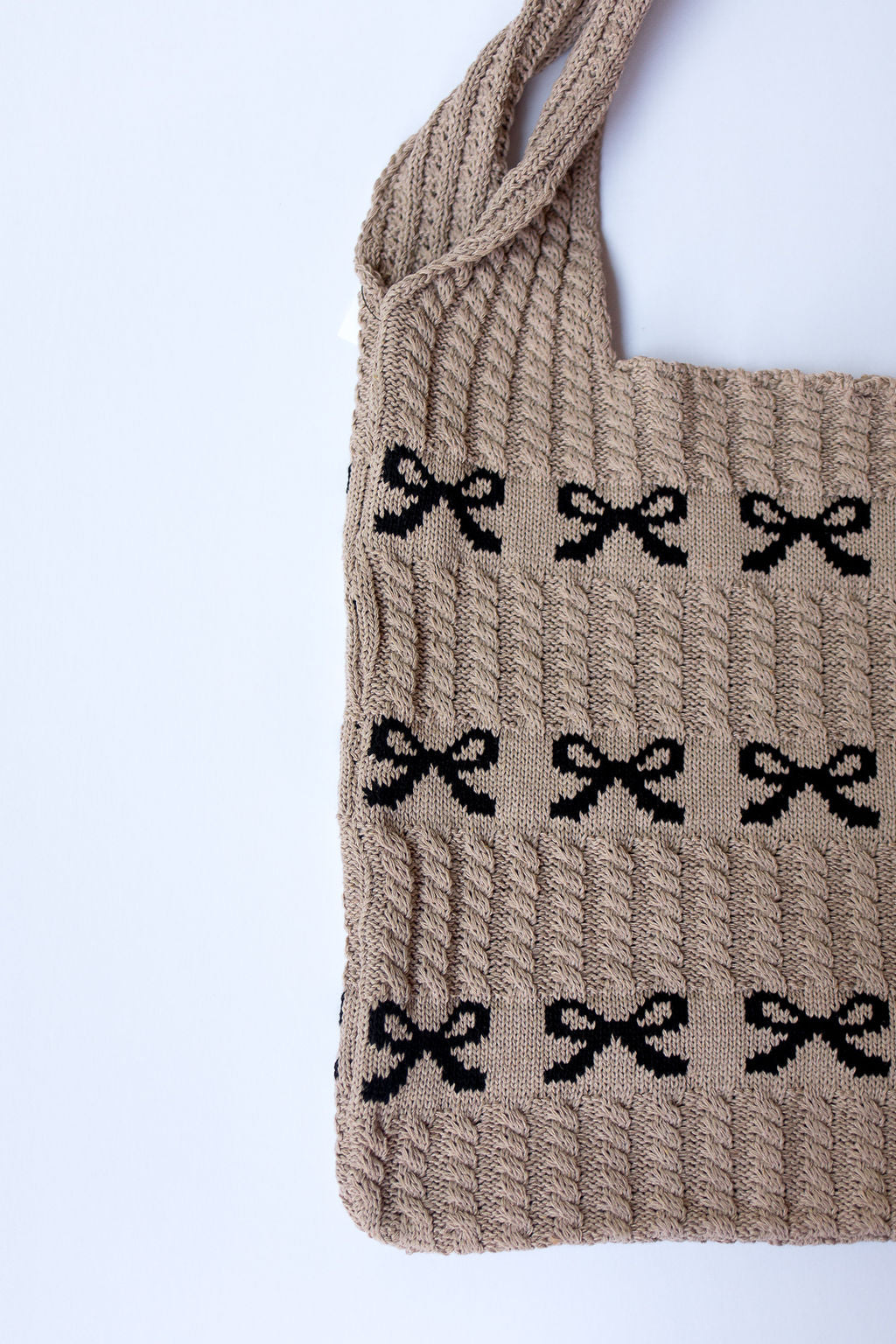 mode, bow crochet tote bag
