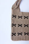 mode, bow crochet tote bag