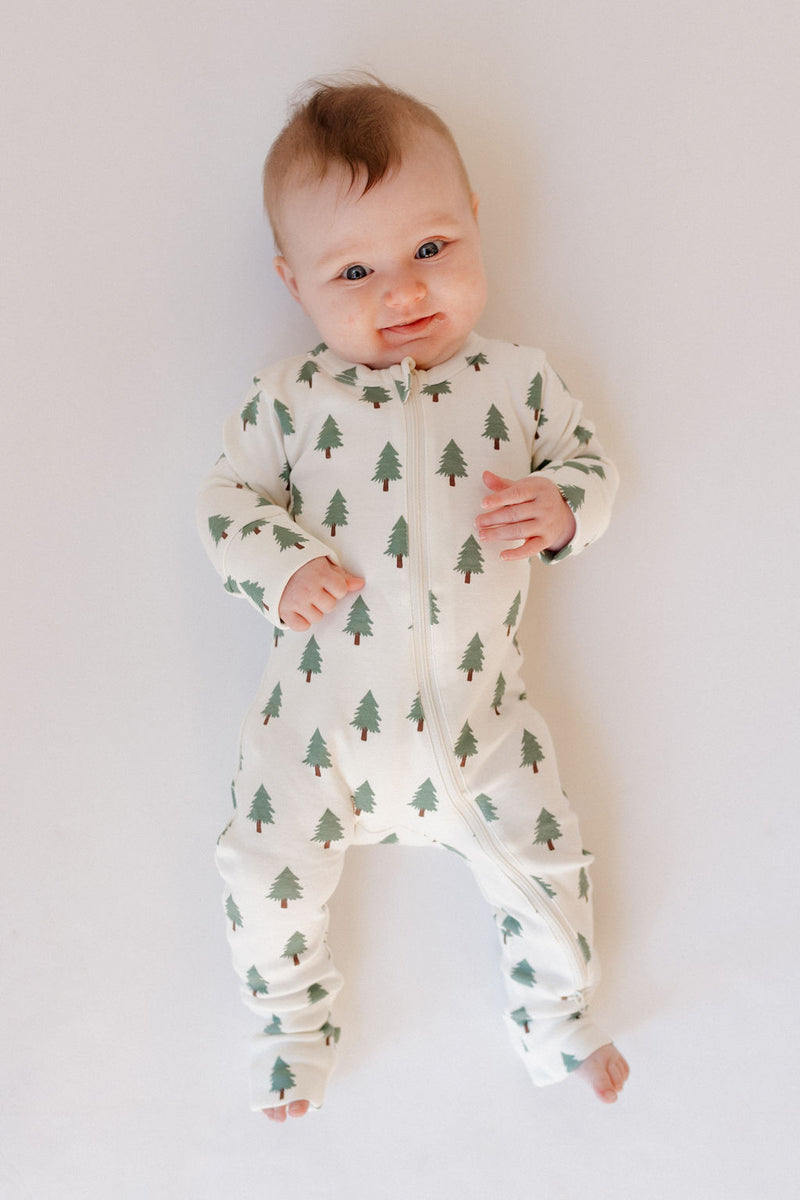 trees organic 2-way zipper romper