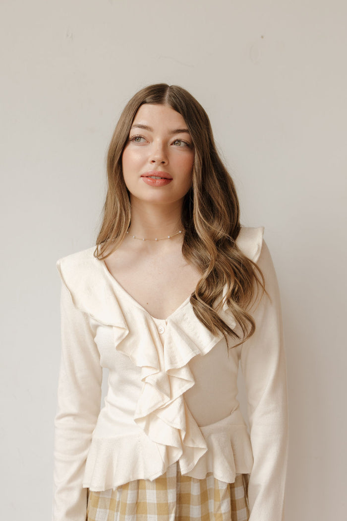 divine ruffled sweater