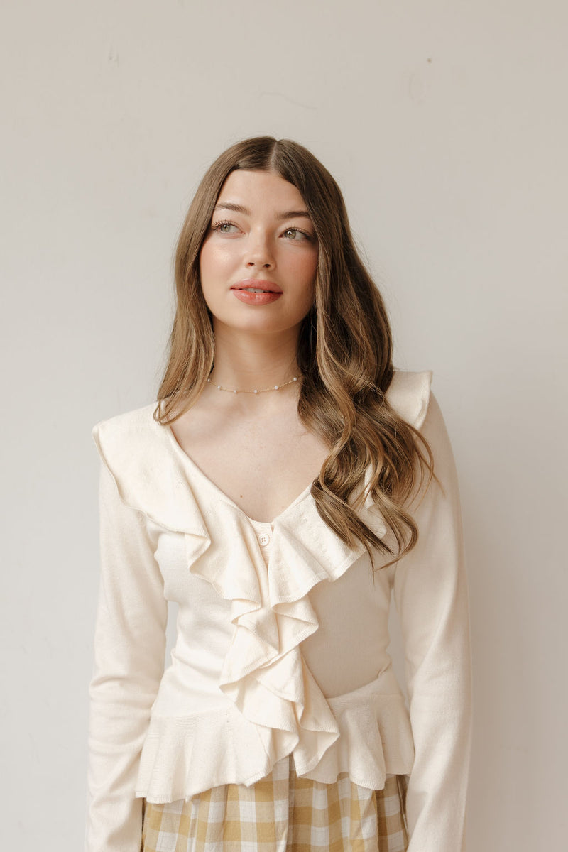 divine ruffled sweater