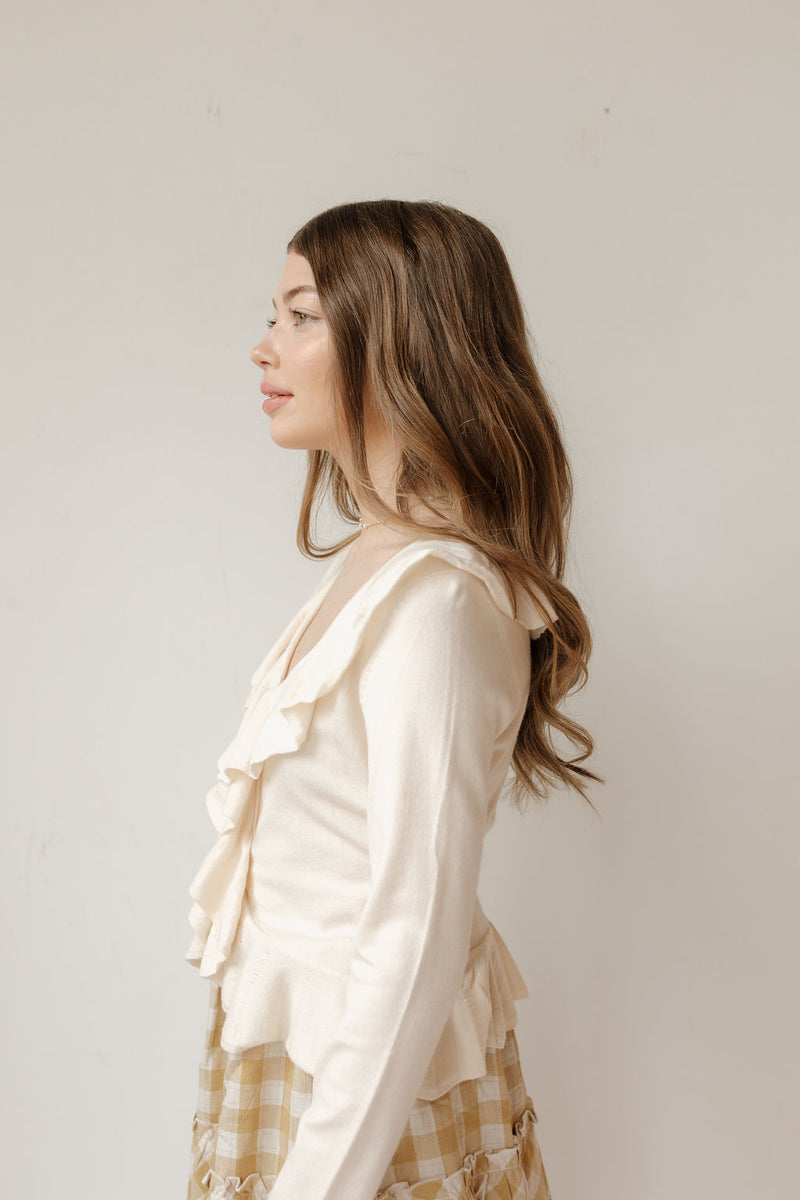 divine ruffled sweater