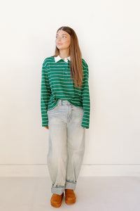 elizabeth striped polo top