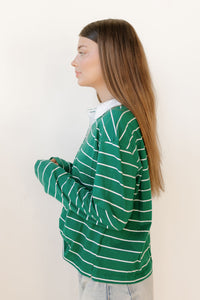 elizabeth striped polo top
