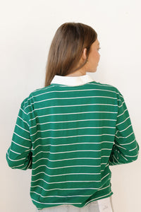 elizabeth striped polo top